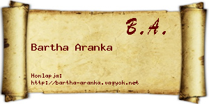 Bartha Aranka névjegykártya